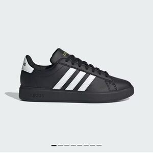 Adidas Grand Court 2.0: Black Sneakers with White Stripes, EUC